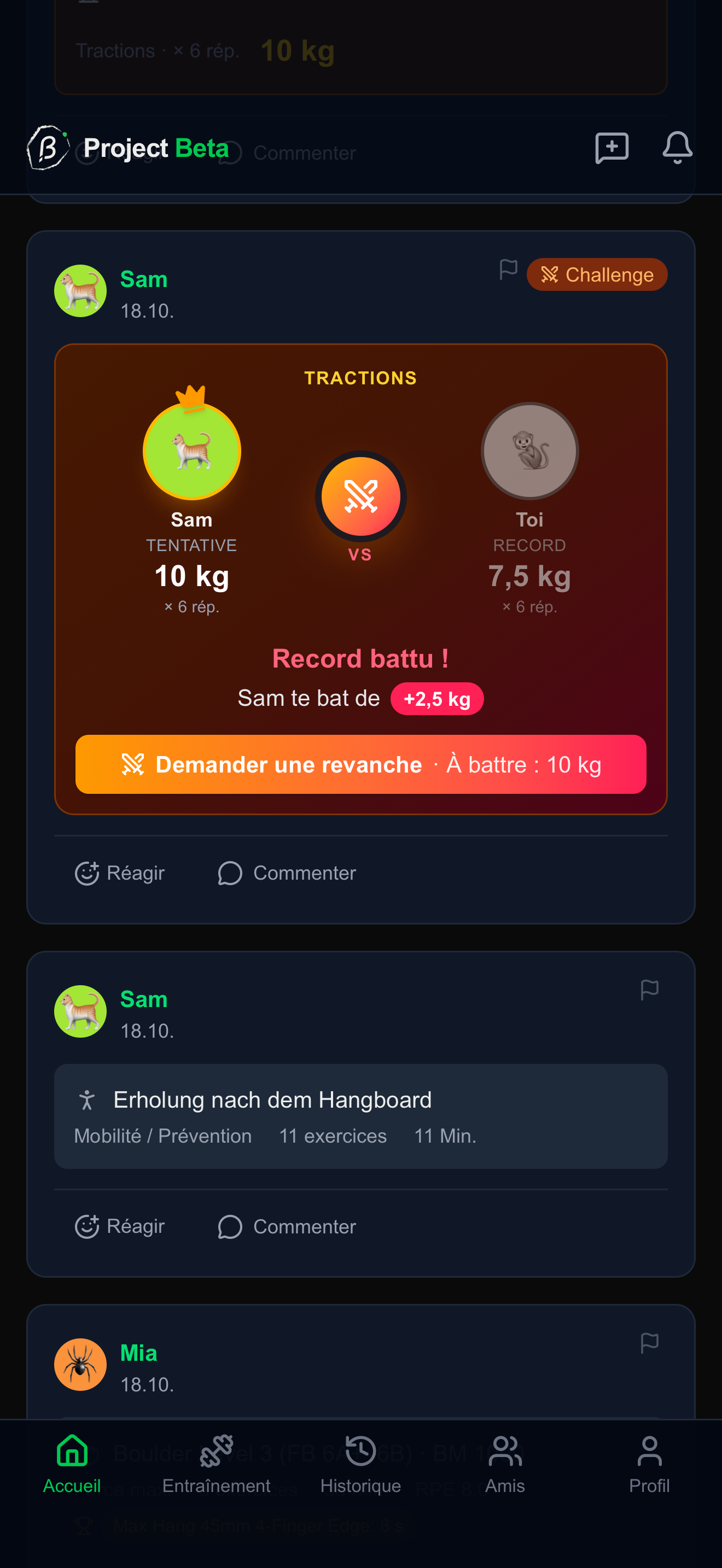 Project Beta : duel de tractions entre deux amis avec record battu